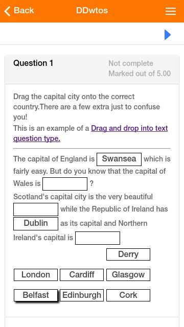 Drag &amp; drop question in a quiz